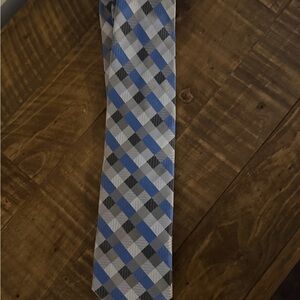 Blue and Gray Checkered Men's Tie